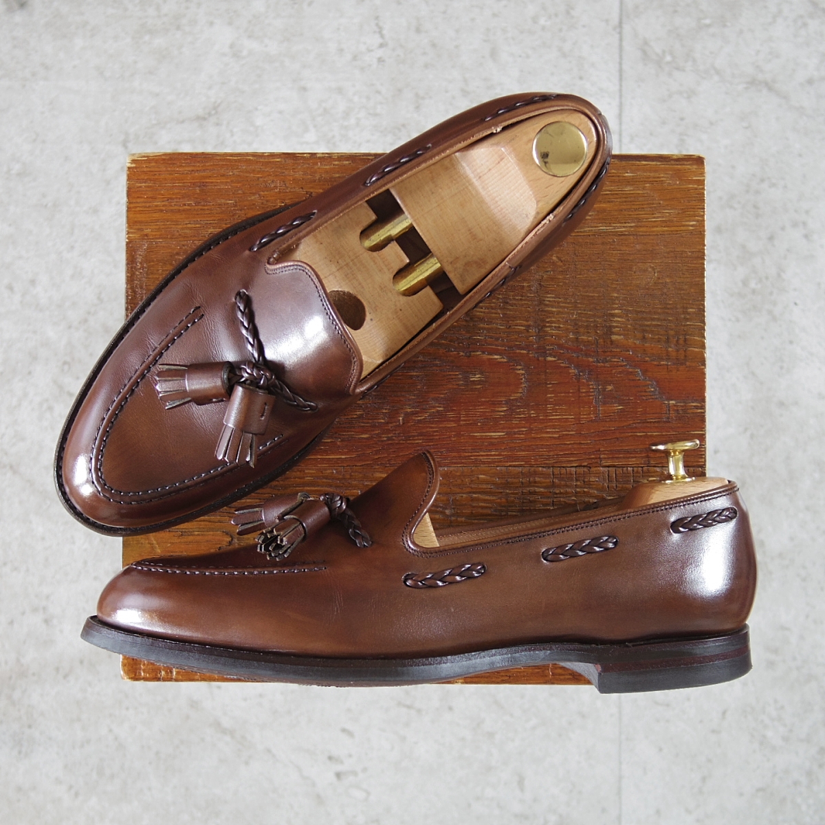 【未使用】CROCKETT&JONES 9E ローファー クロケット 革靴 クロケット&ジョーンズ 9E【BROOKLYN/バーニーズNY別注】 | 高級