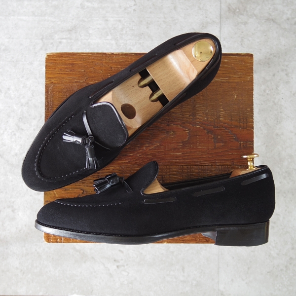 三陽山長/鹿三郎/タッセルローファー/スエード黒/7.5_20251111
