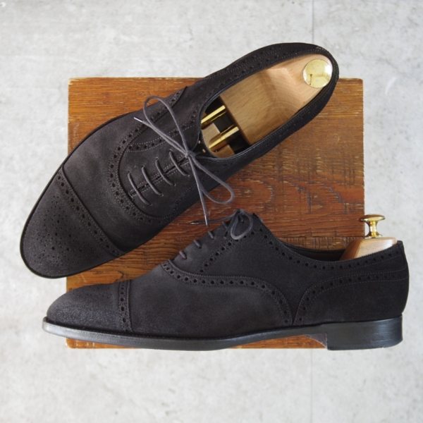 エドワードグリーン/カドガン/セミブローグ/スエード/黒/9.5D_20260312